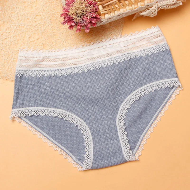 Woman Cotton Panties Female Soft Breathable Bikini Briefs Sexy Lace
