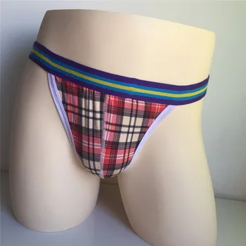 

Men's Thong G-Strings -Silk Underwear Fashion and Sexy Plaid underwear Thongs