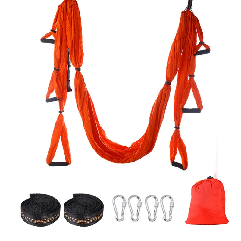 

Full Set 6 Handles Anti-gravity Aerial Yoga Hammock Flying Swing Trapeze Yoga Inversion Exercises Device Home Hanging Belt