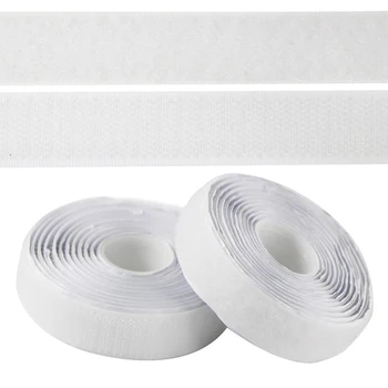 Adhesive Black White Hook Loop Tape Heavy Duty Sticky Back Fastener Crochet Velvet Ribbon Closure Fixation Tape Sticker,2cm*2/5m pink back hook eye closure velvet bikinis sets