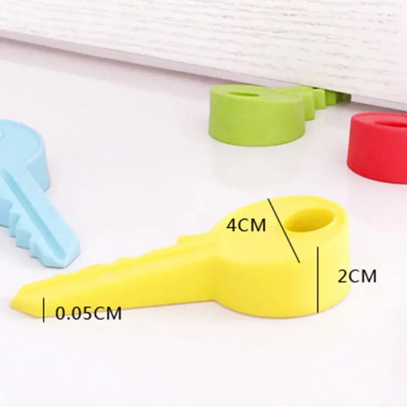 Silicone Key Door Stopper Novelty Shape Safety Wedge Jam Stop Home