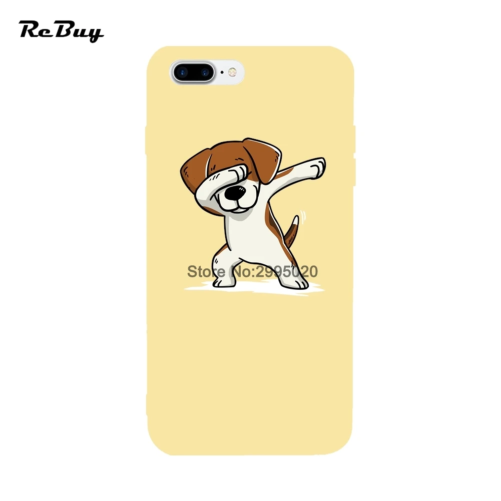 Jackson Pose Funny Dog Beagle Soft TPU Anti-Knock Colorful Back Cover Case For iPhone 6 6S 7 8 X Plus |