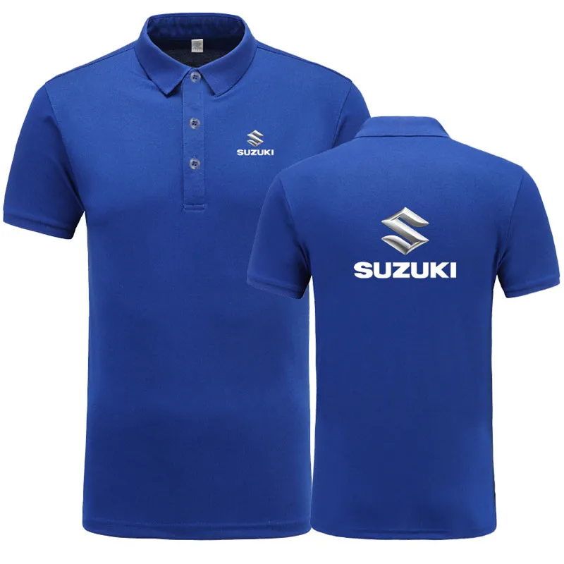 Новые летние поло для мужчины с коротким рукавом высокого качества хлопок Мода Suzuki Логотип Печать Повседневная рубашка-поло бизнес Camisa Polo