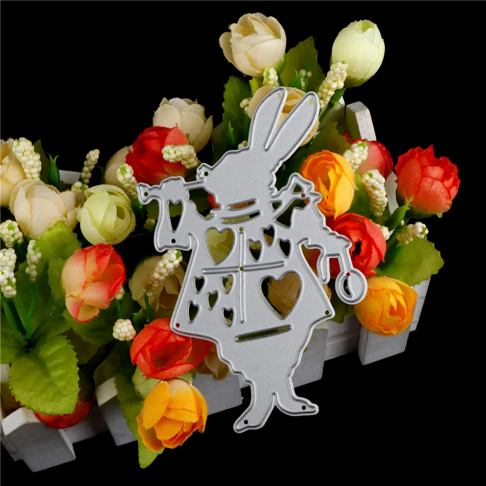 Alice Wonderland белый кролик металлические режущие штампы Трафарет DIY Скрапбукинг