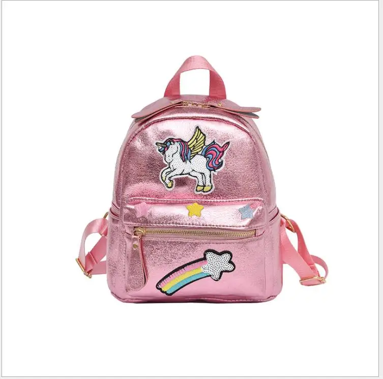 

2019 New Women Unicorn Backpack Teenager Girl Fashion School Bags Children Small Cartoon Rainbow Embroidery Anime Softback Bag