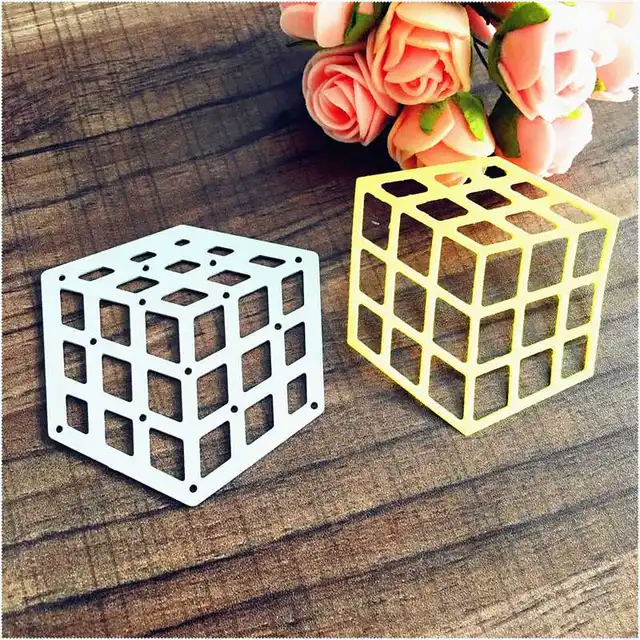 metal cutting dies rubik s cube for scrapbooking stencils diy album