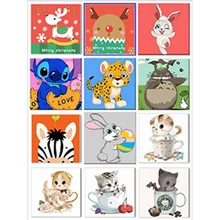 30X30 см рамка Животное мультфильм DIY цифровая картина маслом по номерам Европа абстрактный холст для гостиной стены искусства Рождество