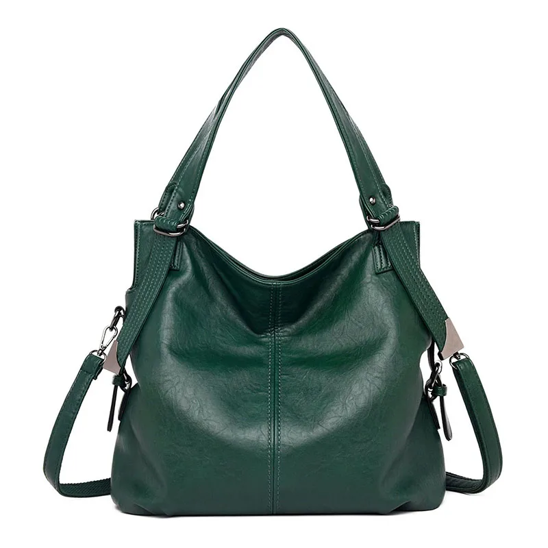 Vfemage женская сумка, дизайнерские мягкие кожаные сумки через плечо, Женская Повседневная сумка, Большая вместительная женская сумка на плечо - Цвет: Green