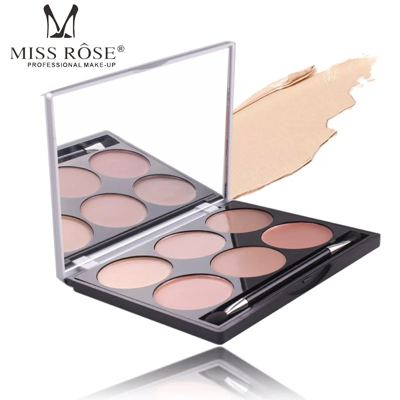 

MISS ROSE Pro Natural Concealer Palette 6 Colors Makeup Foundation Facial Face Cream Cosmetic Contour Palette