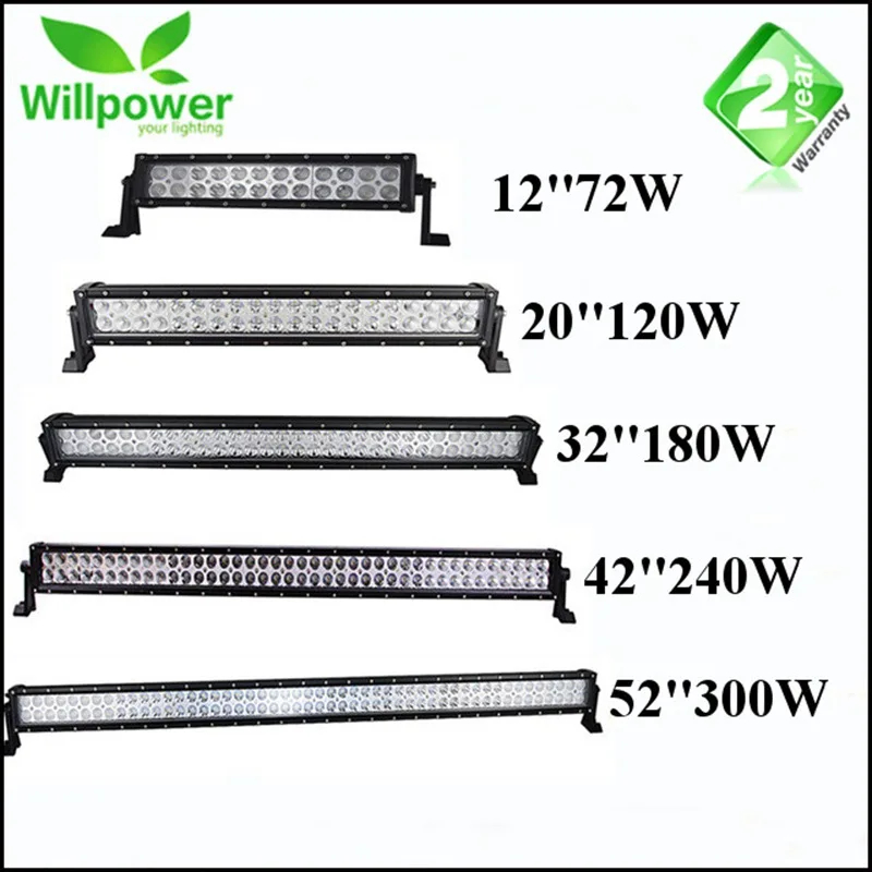 72W 120W 180W 240W 300WInch Dual Row Straight LED Work Light Bar 12 72W 120W 180W 240W 300WInch Dual Row Straight LED Work Light Bar 12