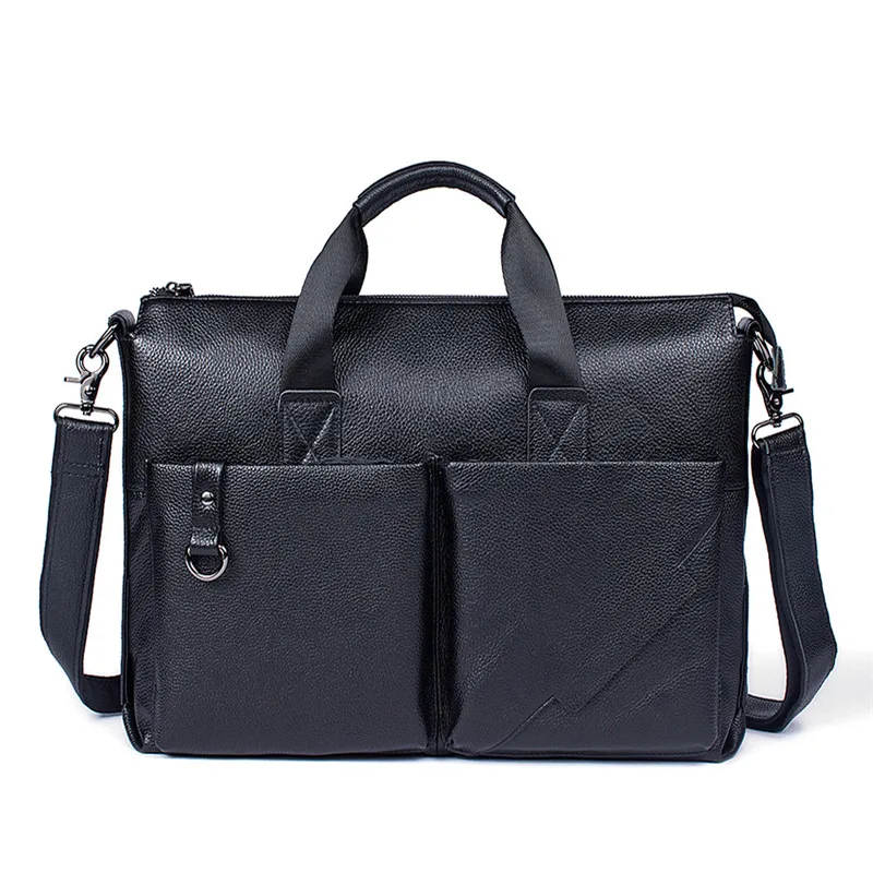 

Men Business Shoulder Bags Genuine Leather Briefcase Portfolio Totes Men Leather Messenger Travel Bags Male Vintage Handbag New