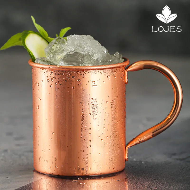 

1pcs 410ml Copper Mug Creative Coppery Handcrafted Durable Moscow Mule Mugs Coffee Mug for Bar Drinkwares Party Kitchen