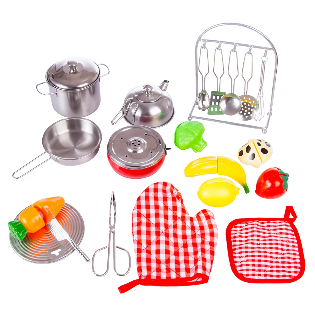 21 шт.. Stai nless стальной детский дом кухонная игрушка кухонная посуда для приготовления пищи игрушки развивающие кухонные принадлежности