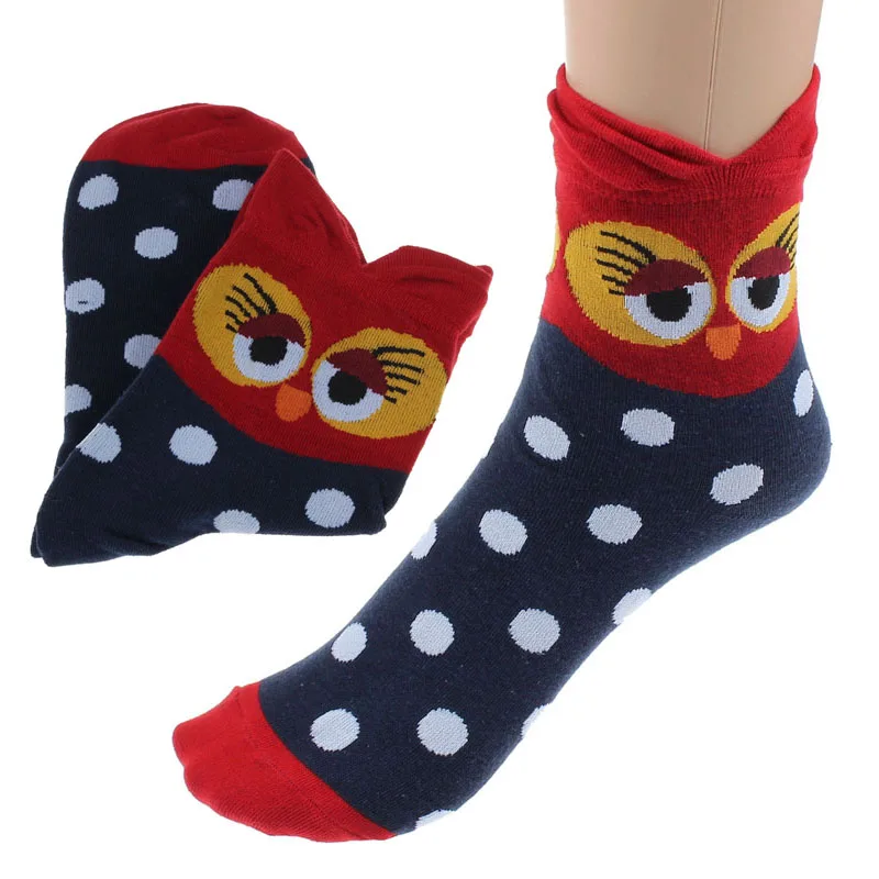 Новые модные уникальные хлопковые носки с милой совой для мальчиков и Chaussette
