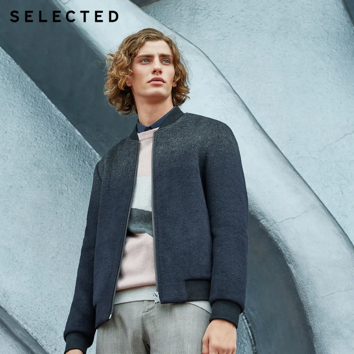 SELECTED men of brief paragraph woollen containing wool jacket coat S | 418427559 Мужская одежда