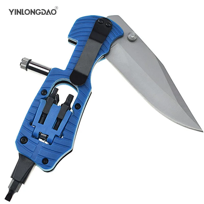 

Multi-function Folding Knife Outdoor Camping Tool Knife With LED Light Combination Knife Tactical Carry Multifunction Knife
