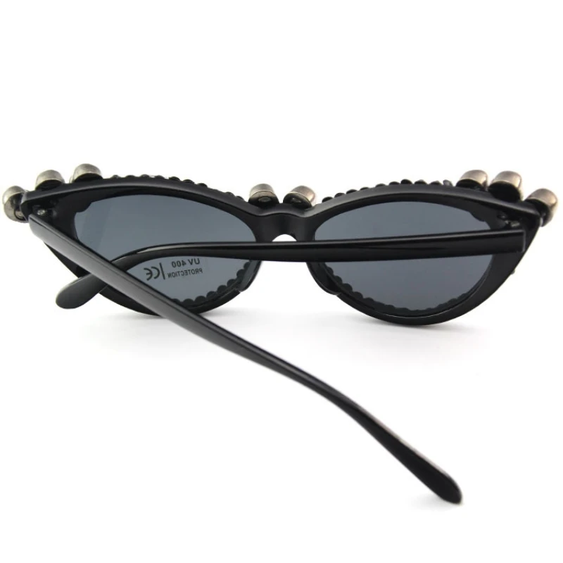 Винтажные Солнцезащитные очки с кошачьим глазом и стразами для женщин, черные солнцезащитные очки в стиле панк для женщин, вечерние, праздничные, модные, в стиле хип-хоп, в стиле ретро