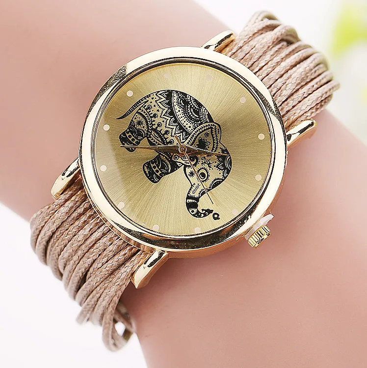 Fashion Elephant Gold Dial Watch Women Casual Analog Quartz Watch Ladies Wristwatch Girls Clock Relogio Feminino Gift 1687
