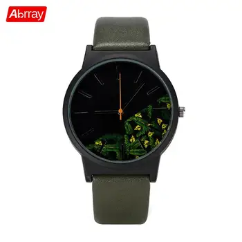

Abrray Fashion Ladies Quartz Watch Floral Pattern Dial Wristwatch National Style Watches For Women PU leather Strap Clocks Woman