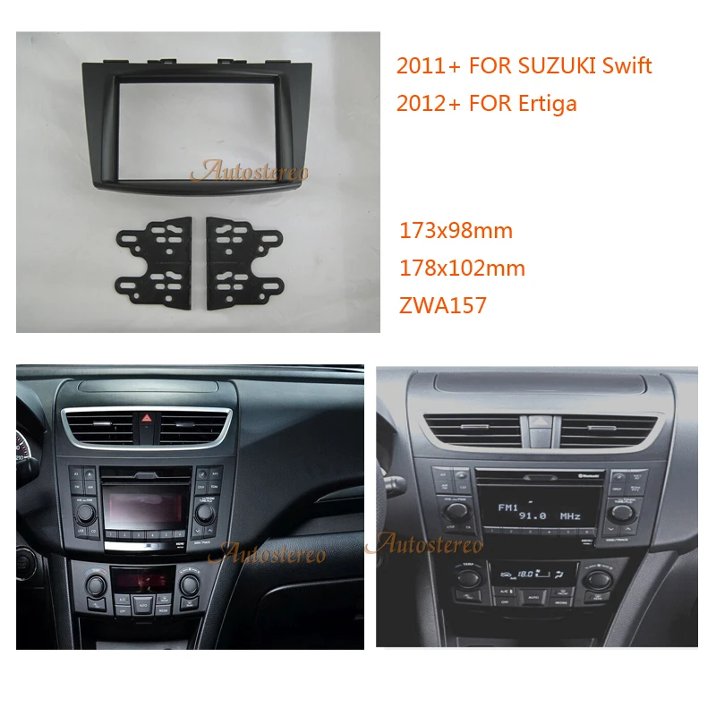 

Car Radio Fascia for SUZUKI Swift 2011+,Ertiga 2012+ Double Din Fascia Panel Stereo Surround Adaptor Radio Trim Kit ZWNAV 11-157