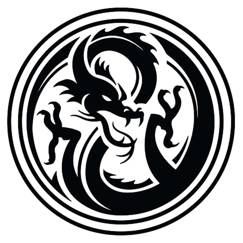 14*14CM Classic Art Car Stickers Dragon Totem Mark Round Vinyl Car Styling Decal Black/Silver S1-2244 14cm 9cm fashion x wing star wars funny vinyl car styling decal car stickers black silver s6 3687