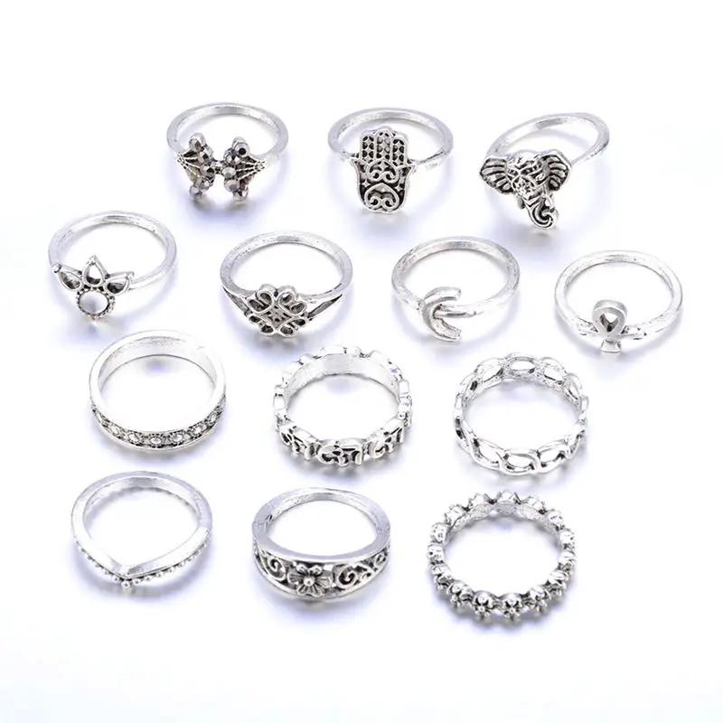 Moda-popular-13-unids-set-Midi-peque-os-anillos-de-elefante-para-mujer-joyer-a-Vintage (1)