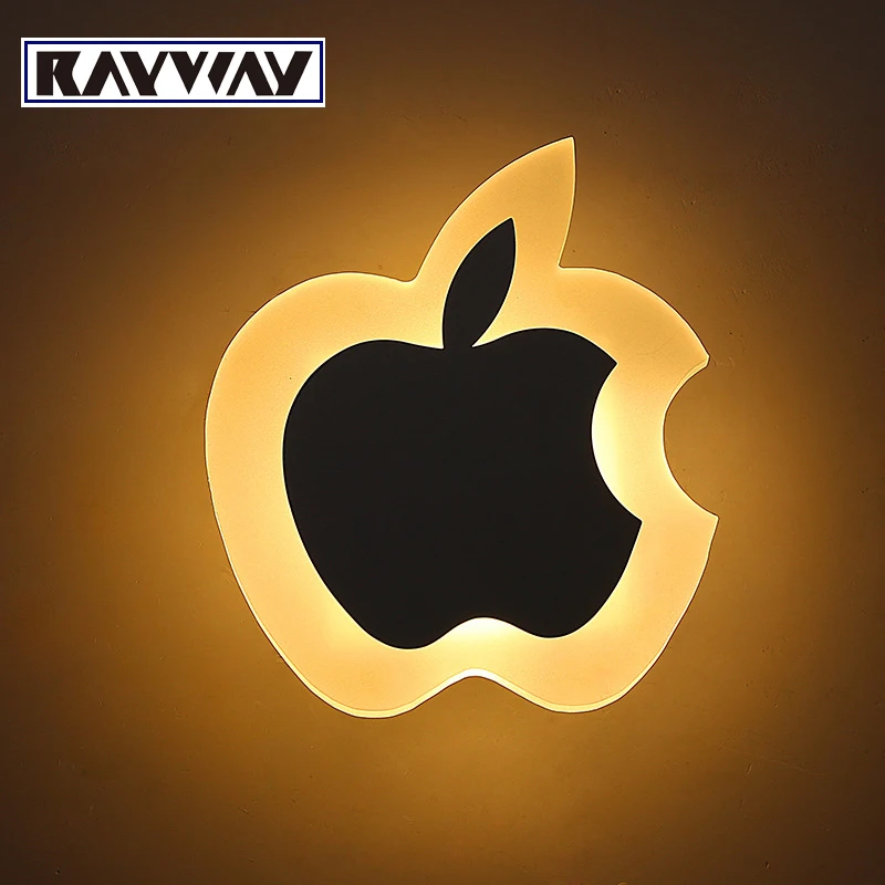 

RAYWAY New Design Senior AC 85-265V Apple Modern Led Wall Lights For Bedroom Living Room Study Aluminum + Acrylic Led Wall Lamp