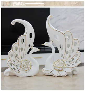 

European Swan Home Furnishing decoration room Couple swans wedding gift room ceramic crafts