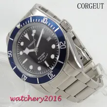 41mm Corgeut black dial blue ceramic bezel sapphire glass miyota automatic movement Men's watch 41mm Corgeut black dial blue ceramic bezel sapphire glass miyota automatic movement Men's watch