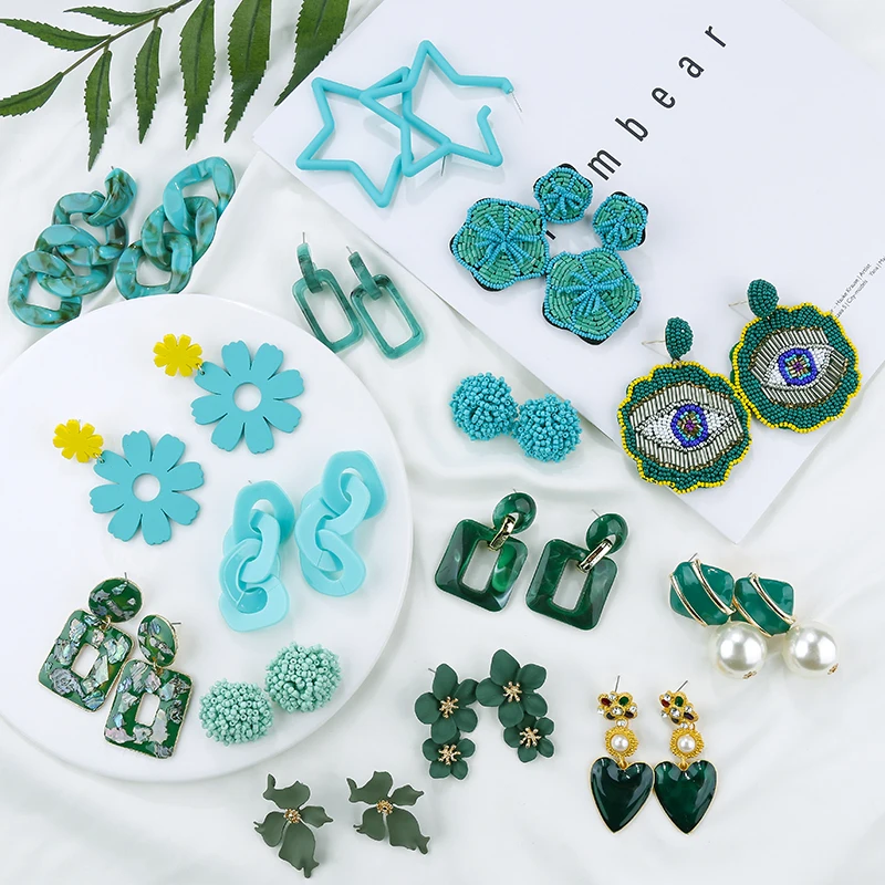

Flashbuy Bohemian Drop Earrings For Women Korean Style Geometric Rhinestones Alloy Bohemian Crystal Earrings Jewelry Accessories
