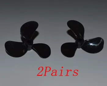 

2Pairs 48x8mm 3 Blades Propeller RC Fishing Bait Boat Dual Motor Prop Spare Parts for Big Speedboat Drive Dog Shafts