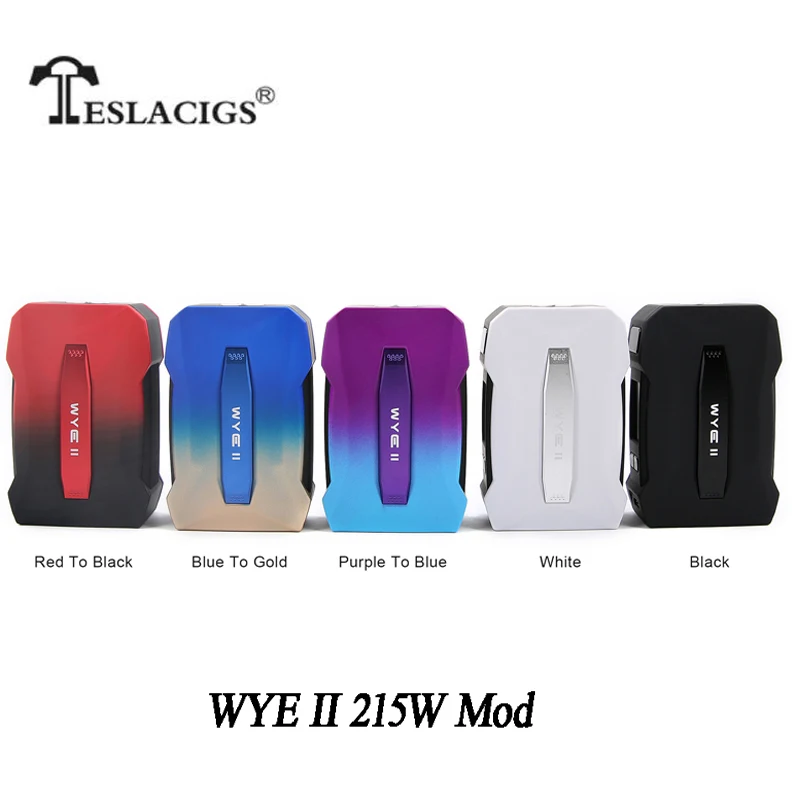 New Original Tesla 215W WYE II MOD Vape Teslacigs Box Mod Fit Dual 18650 Cell&ampMemory Mode Adopts Smarter Chip E-Cigarette Vapor |