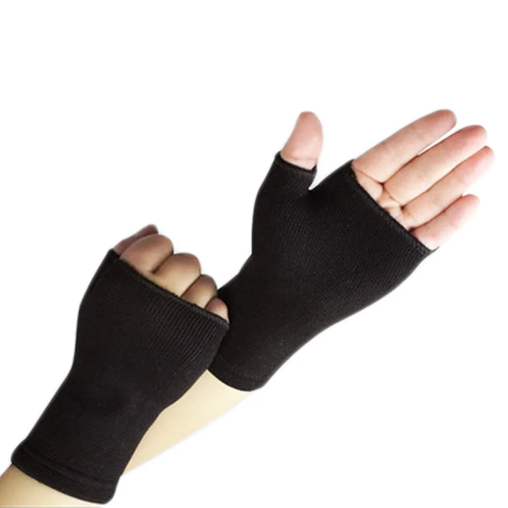 1 пара 16*9 см для мужчин и женщин тонкие дышащие перчатки с полупальцами эластичные запястья поддерживает артрит бандаж рукав впитывает пот носить