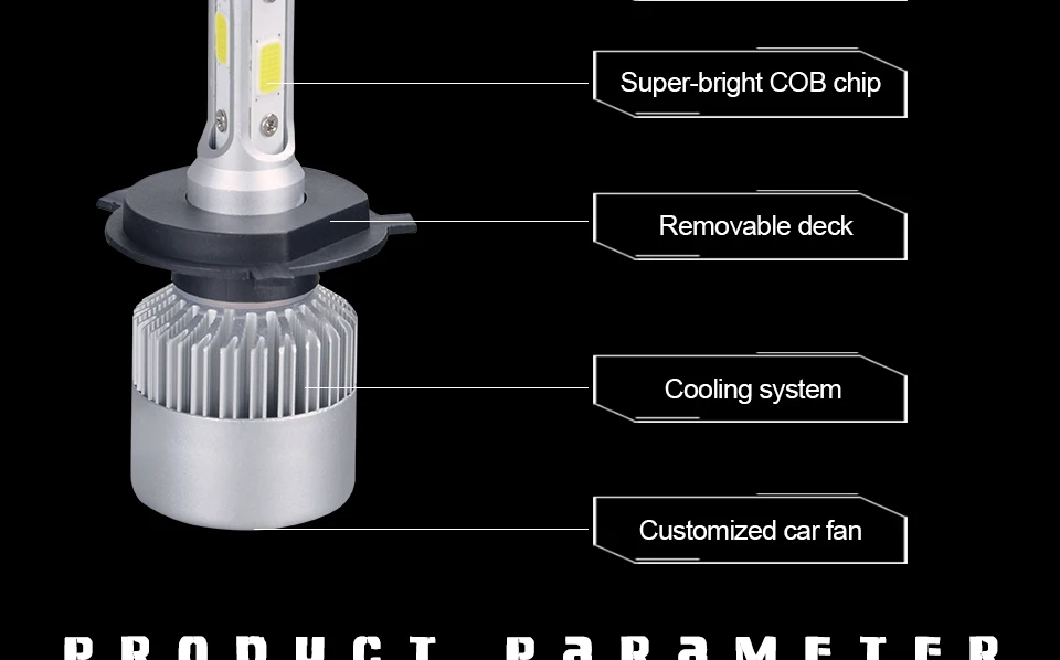 S2 H7 светодиодный автомобиль лампа H1 авто фары H3 H11/H8/H9 H13 HB3 HB4 H27/880 9004 HIR2 COB 72 Вт 8000lm 6500 K 24 V 12 V H4 светодиодный авто лампы