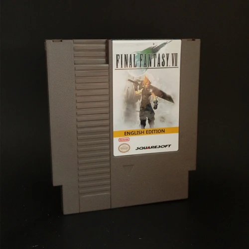 En Ligne Cartouche de jeu 72 Pins 8 bits Final Fantasy VII monstres de poche anglais ou pokemonés sauvegarde de batterie jaune