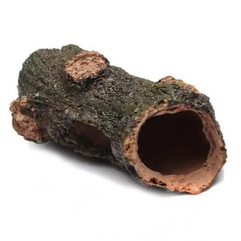 Resin Aquarium Barrel Hollow Trunk Tree Log Wood Hide Cave Reptile