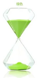 Diamond песочные часы, Jewel песок, стекло, свадебные подарки дома дом декоративные, романтичный, чистый, декоративно-прикладного искусства, 30 мин - Цвет: Green