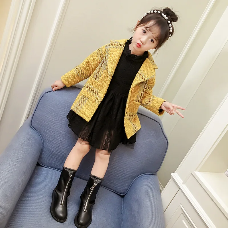 

Girls Outerwear&Coats 2018 Spring Kids Jackets Plaid Pattern Design for Kids Coats Children Outerwear 1-7Year