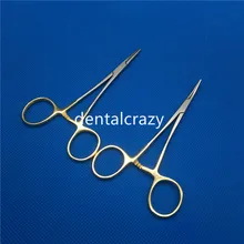 Горячая Распродажа гемостатические щипцы из Нержавеющей Стали Хирургический Инструмент 12,5/14 см кровоостанавливающего золотая ручка