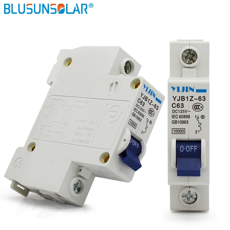 

1P 63A DC125V DC Circuit Breaker MCB For DC Solar PV System