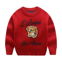 Детский Повседневный свитер; Новинка года; дизайнерский свитер с рисунком для мальчиков; вязаный пуловер; одежда для маленьких девочек; топы для малышей; детский пуловер