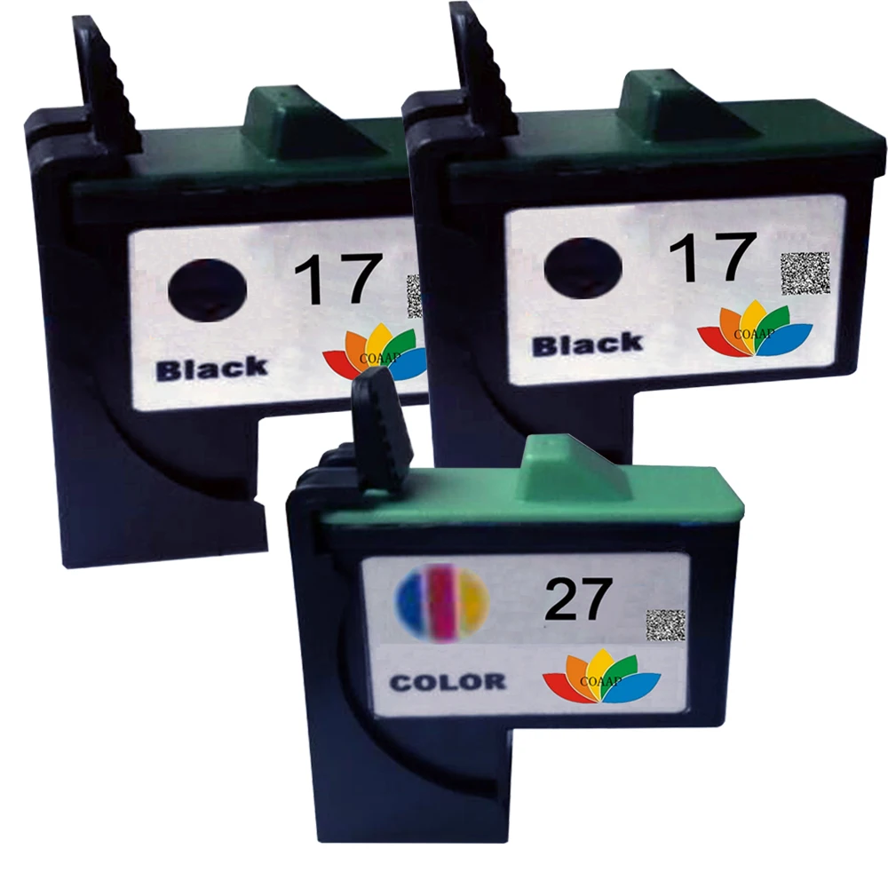 3 пакета совместимый 10N0017 10N0027 для Lexmark 17 27 чернильный картридж LM17 LM27 принтер