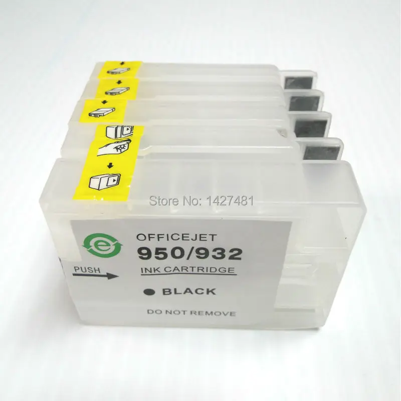 

1set Empty refillable ink cartridge for HP932 HP 932 HP 933 Officejet 7510 7512 with show ink level chip for ever