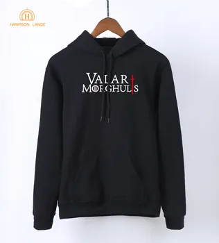 

HAMPSON LANQE Game of Thrones Valar Morghulis Arya Stark Hoodies 2020 Spring Autumn Warm Women's Sweatshirts Black Pullovers