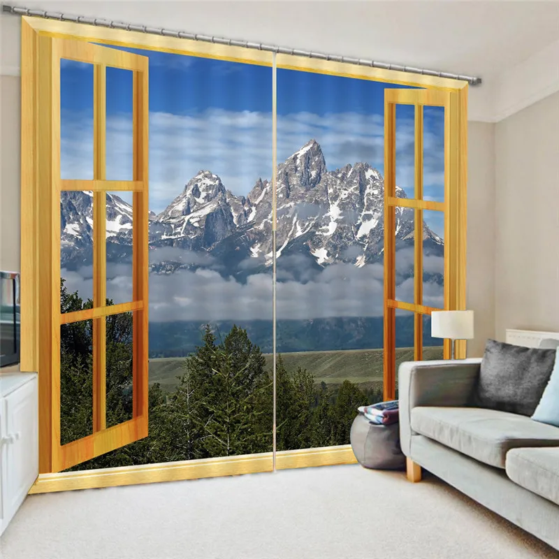 Iceberg Print Luxury Decor 3D Blackout Window Curtain Drapes For Living room Wall Tapestry blackout digital printing Oct25