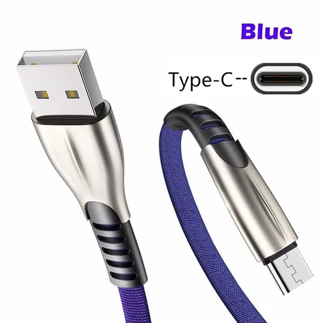 Ковбойский USB кабель QC 3,0 быстрое зарядное устройство type C зарядный провод для samsung A50 A40 S8 S10 Honor 20 10 huawei P Smart Z P20 lite P30 Pro - Тип штекера: Only Blue 1M Cable