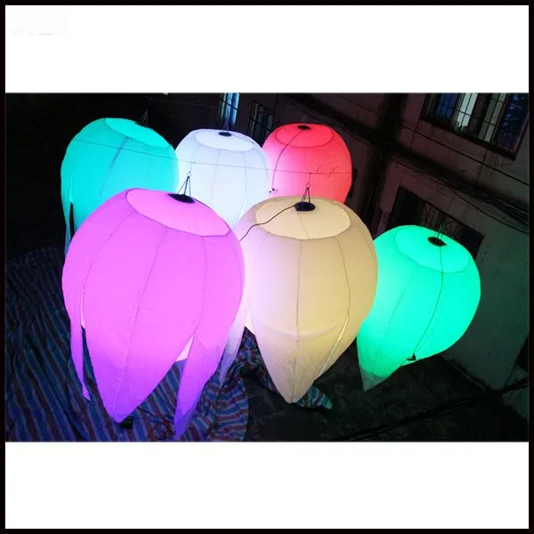 

Free shipment diameter 1.5m lighting giant fabric inflatable flower for wedding decoration