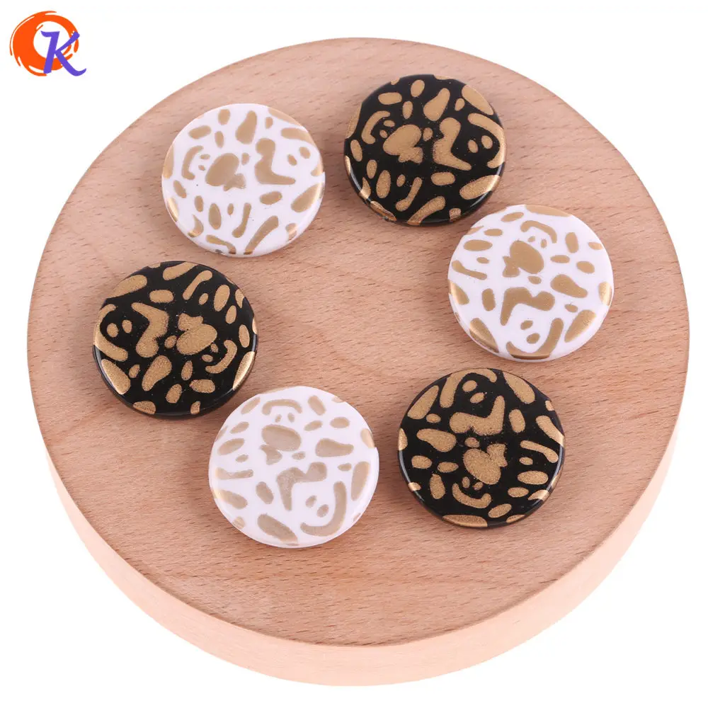 

Cordial Design 25*25mm 100Pcs Acrylic Beads/Jewelry Making/Coin Shape/Gold Leopard Print On Bead/Print Bead/Earring Findings