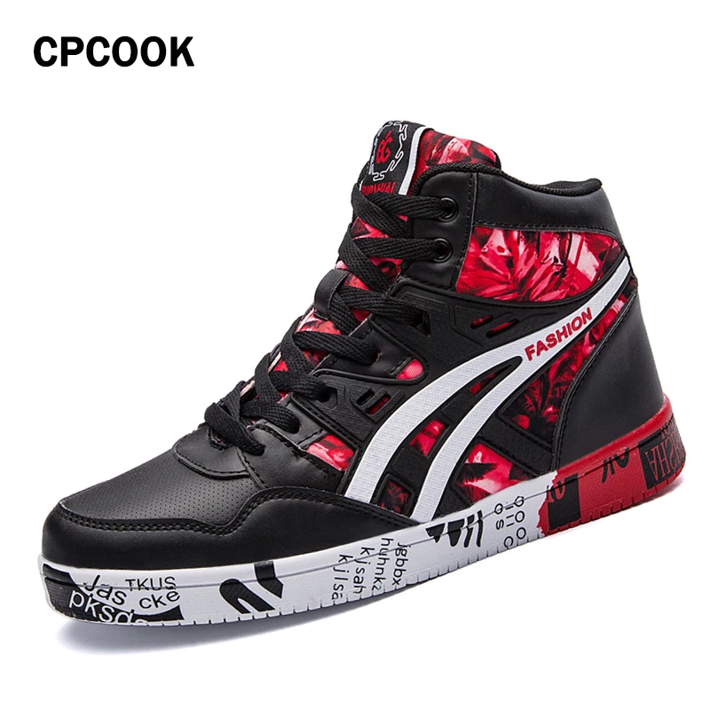 

CPCOOK 2018 Men Skateboard Shoes Autumn Hip Hop Leather Sneakers Men Lace-up Athletic Sport Shoes Zapatillas Hombre Deportiva