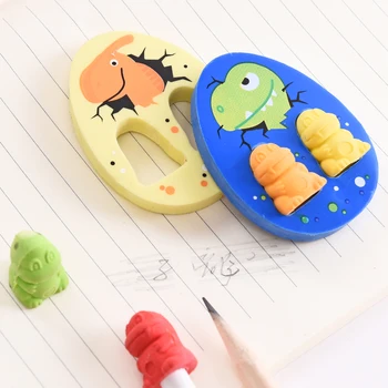 

36 pcs/lot Novelty Lovely Dinosaur Eggs Eraser Creative Cartoon Mini Erasers Children Learning Gifts school Office Stationery